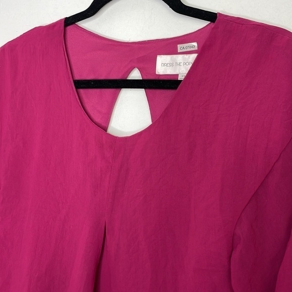 DRESS The Population Fushia Chiffon Mini Dress - Picture 3 of 10